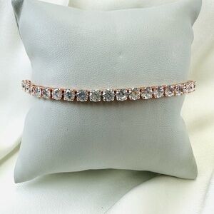 Crystal rose gold tennis bracelet NEW slider closure